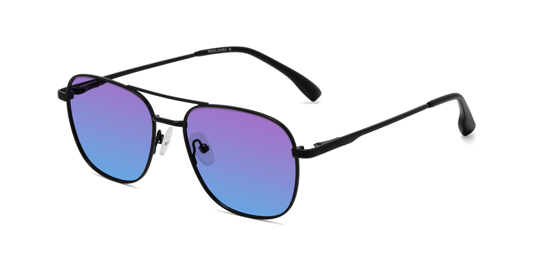 Angle of Summer in Black with Purple / Blue Gradient Lenses