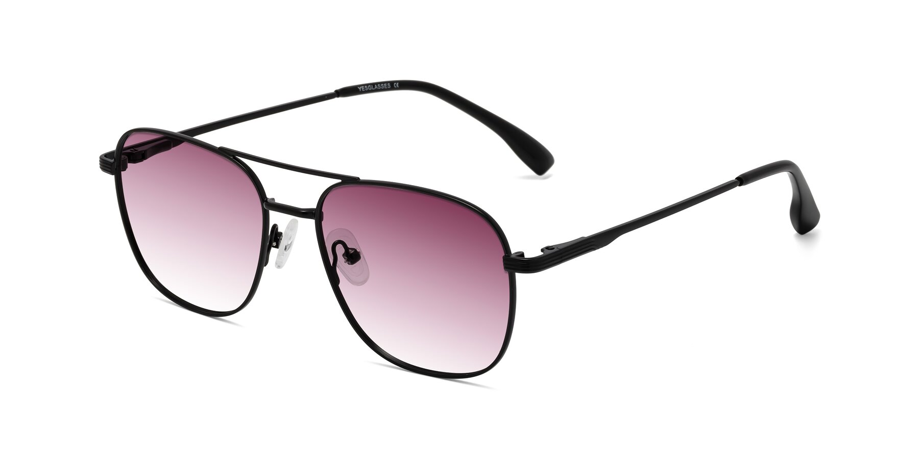 Angle of Summer in Black with Wine Gradient Lenses