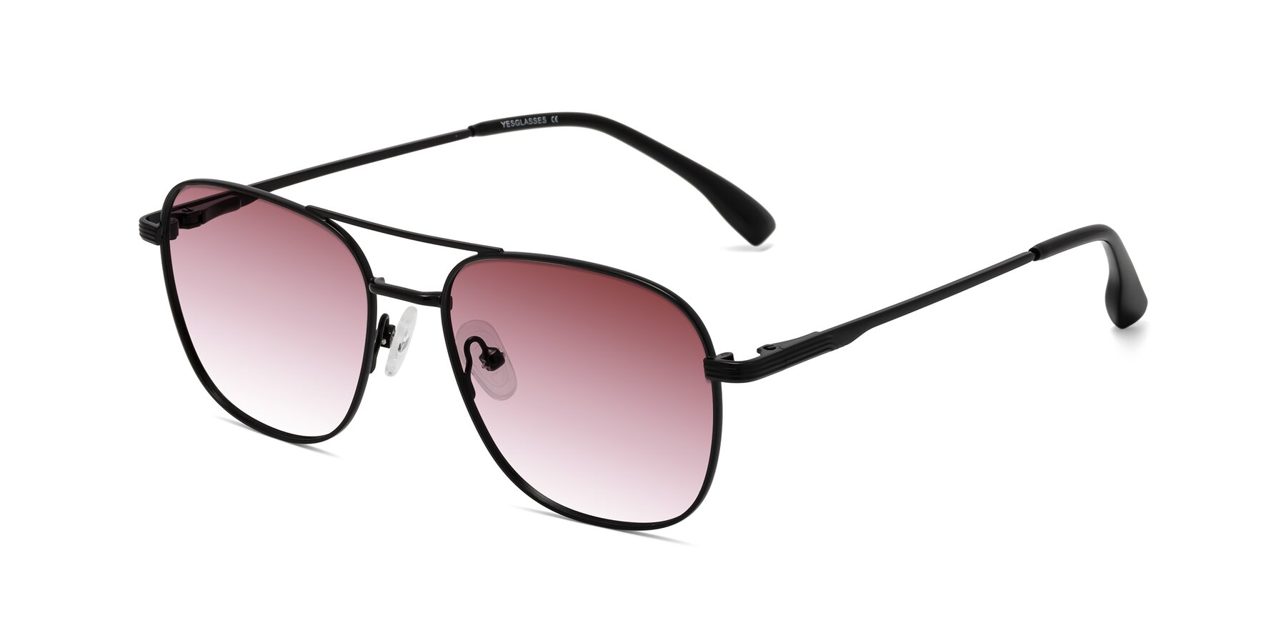 Angle of Summer in Black with Garnet Gradient Lenses