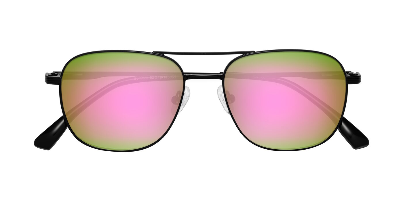 Summer - Black Flash Mirrored Sunglasses