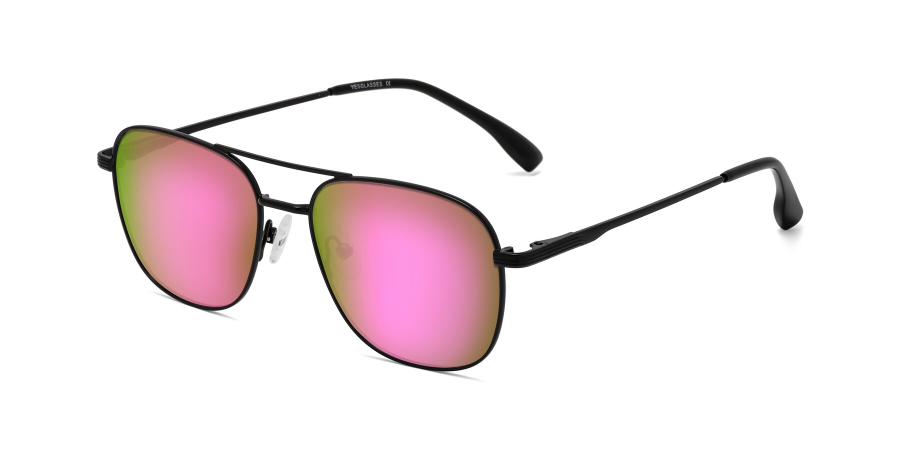 Angle of Summer in Black with Pink Mirrored Lenses