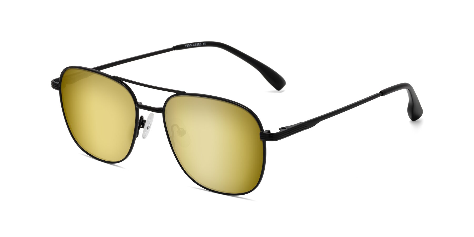 Angle of Summer in Black with Gold Mirrored Lenses