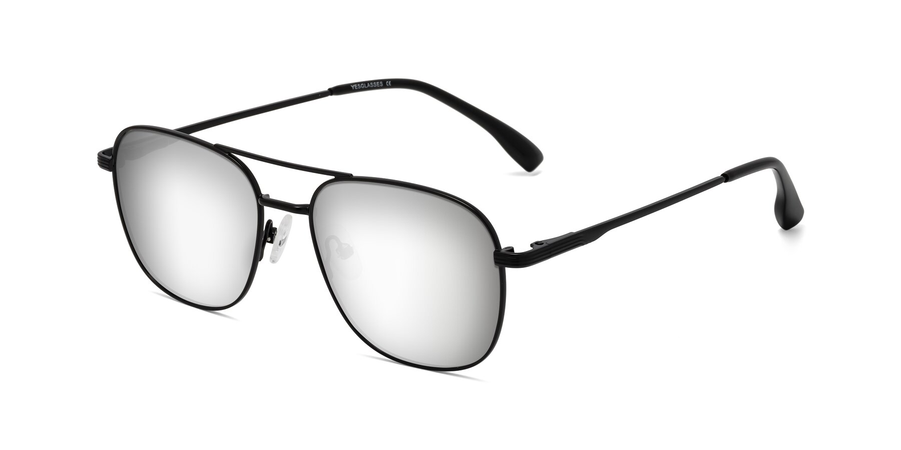 Angle of Summer in Black with Silver Mirrored Lenses