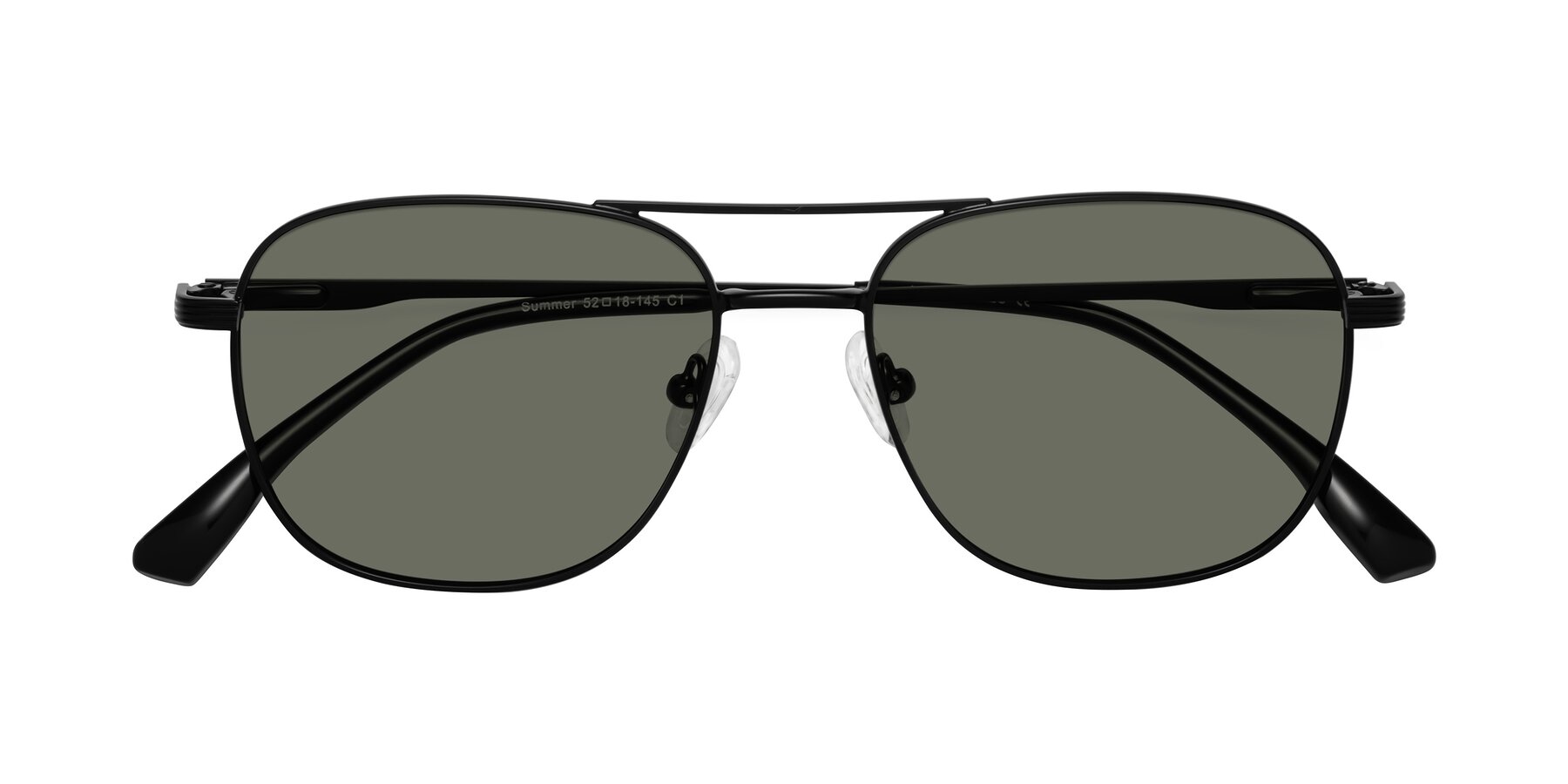 Folded Front of Summer in Black with Gray Polarized Lenses