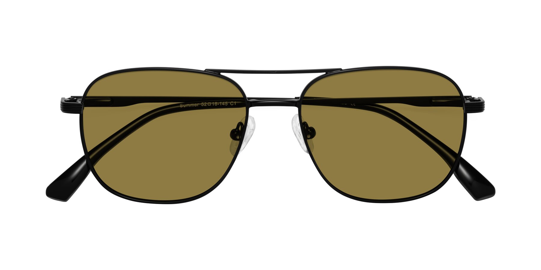 Folded Front of Summer in Black with Brown Polarized Lenses