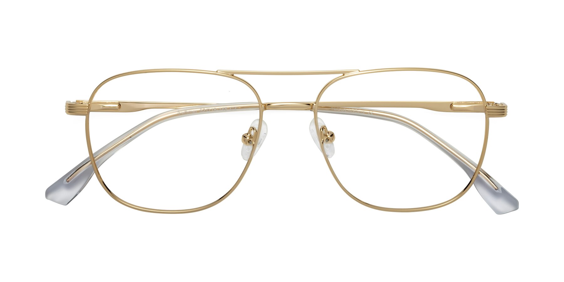 Folded Front of Summer in Gold with Clear Blue Light Blocking Lenses