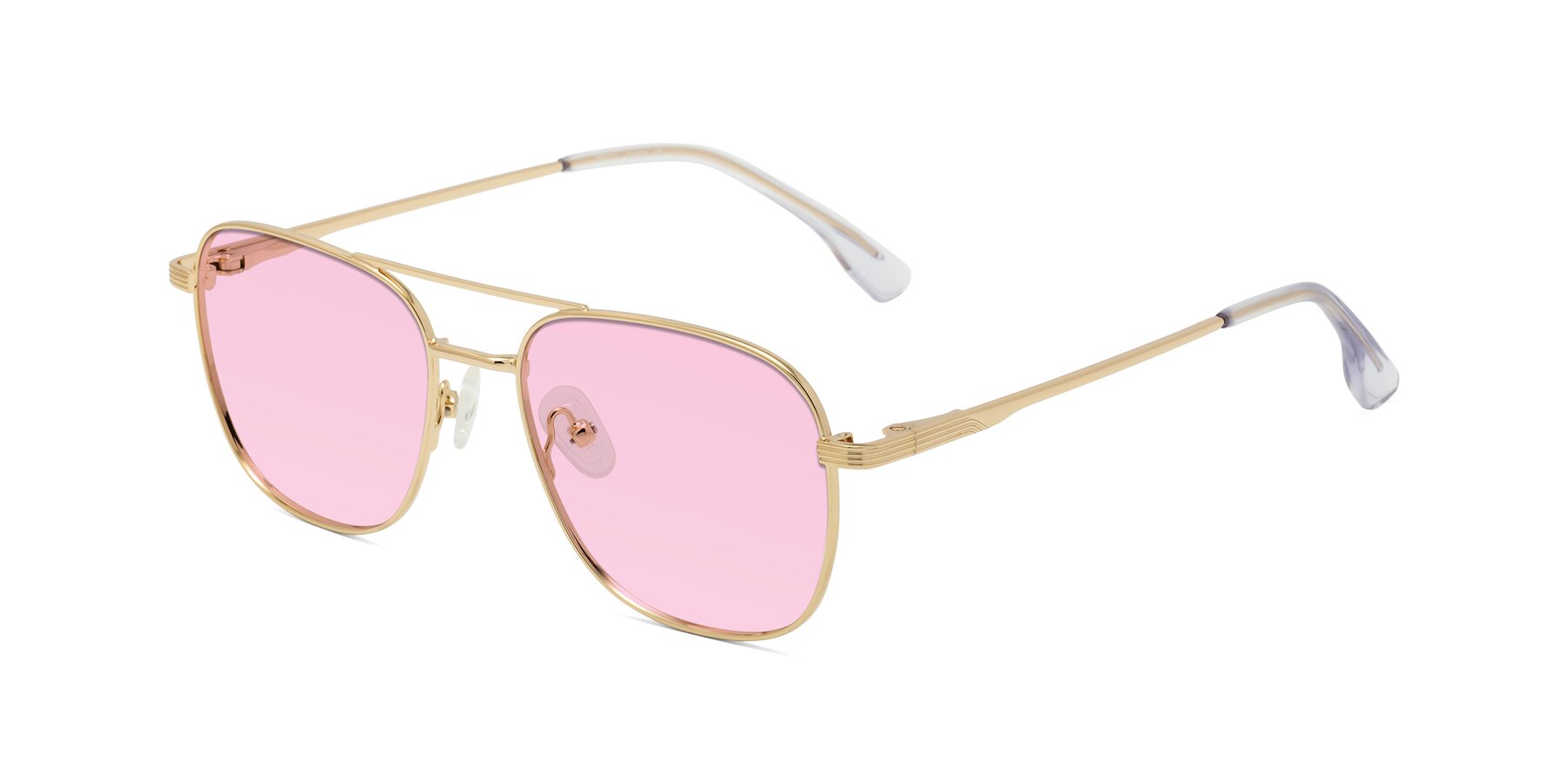 Angle of Summer in Gold with Light Pink Tinted Lenses