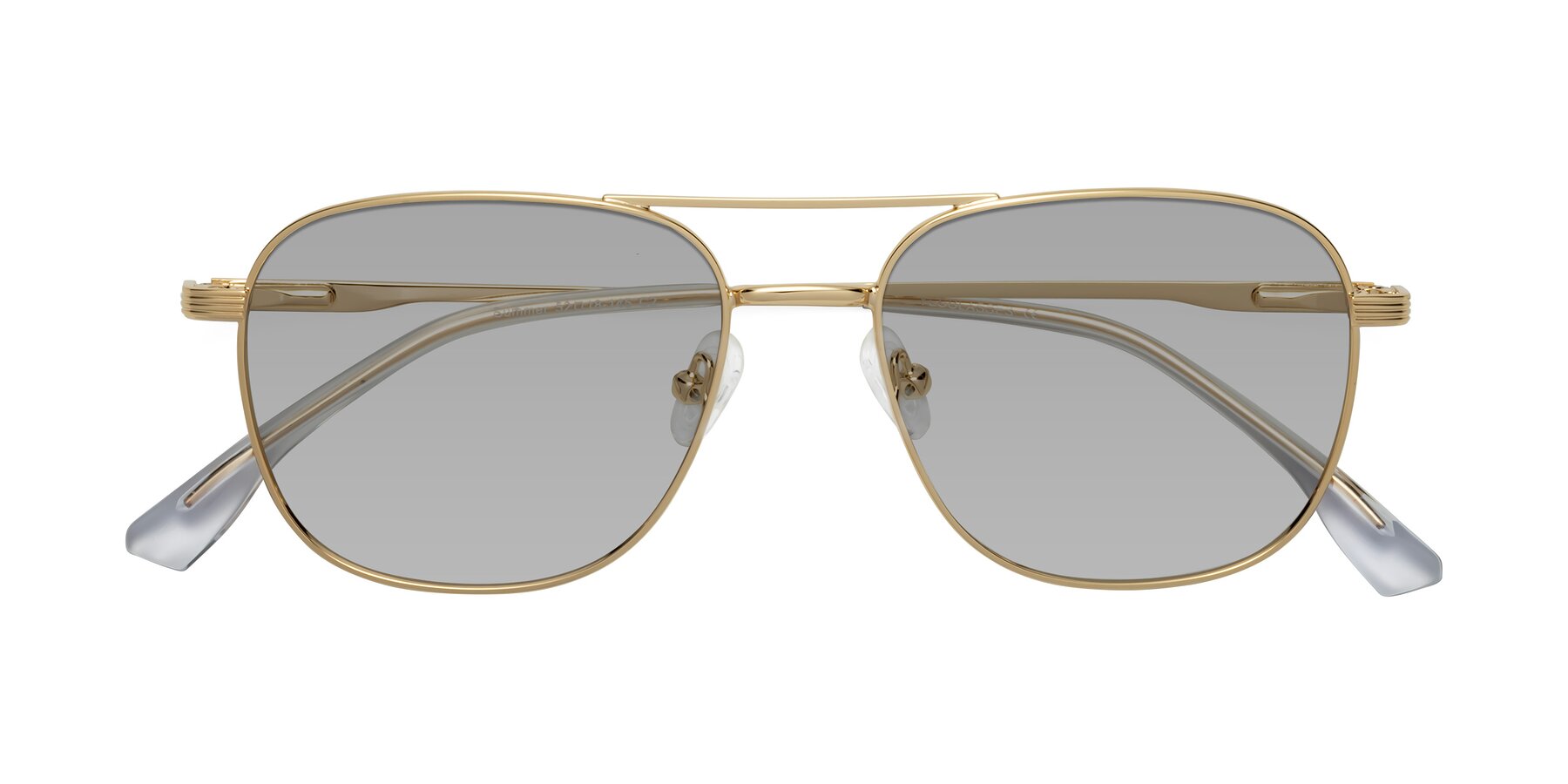 Folded Front of Summer in Gold with Light Gray Tinted Lenses