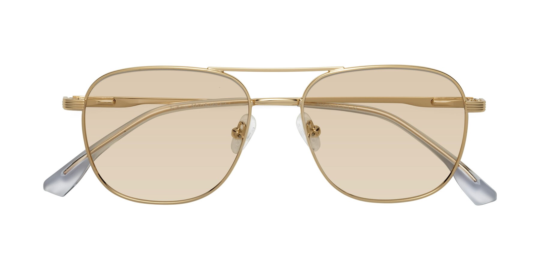 Folded Front of Summer in Gold with Light Brown Tinted Lenses