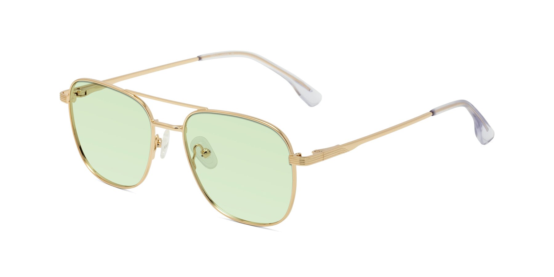 Angle of Summer in Gold with Light Green Tinted Lenses