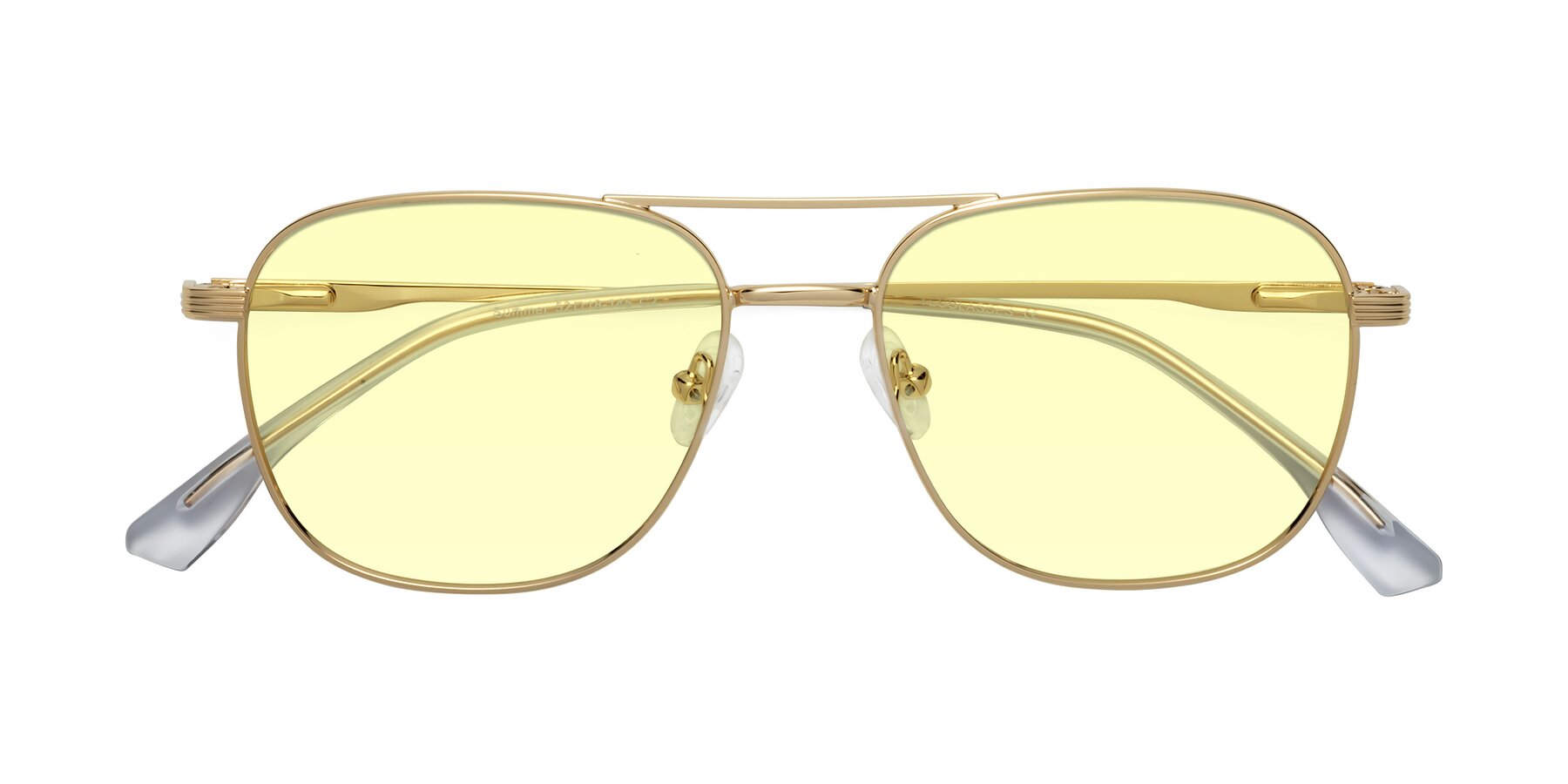 Folded Front of Summer in Gold with Light Yellow Tinted Lenses