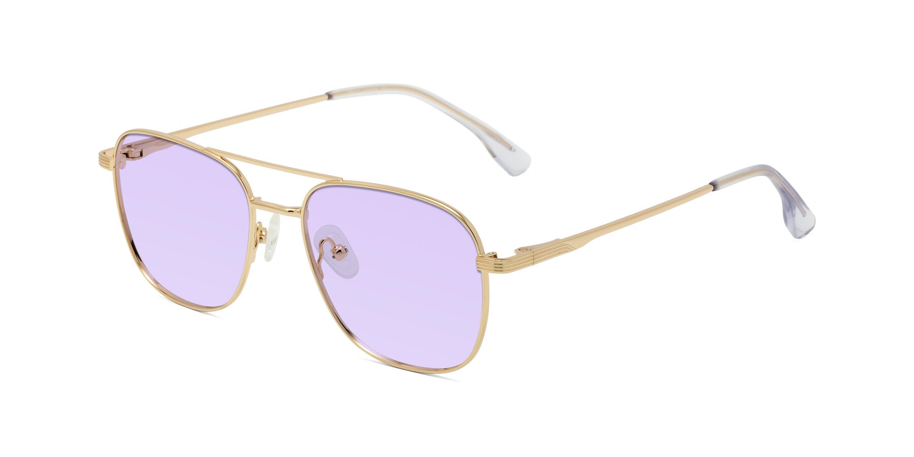 Angle of Summer in Gold with Light Purple Tinted Lenses