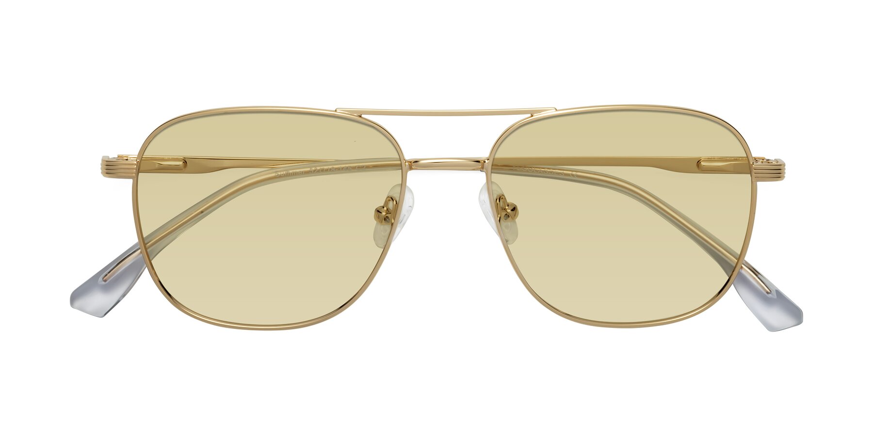 Folded Front of Summer in Gold with Light Champagne Tinted Lenses