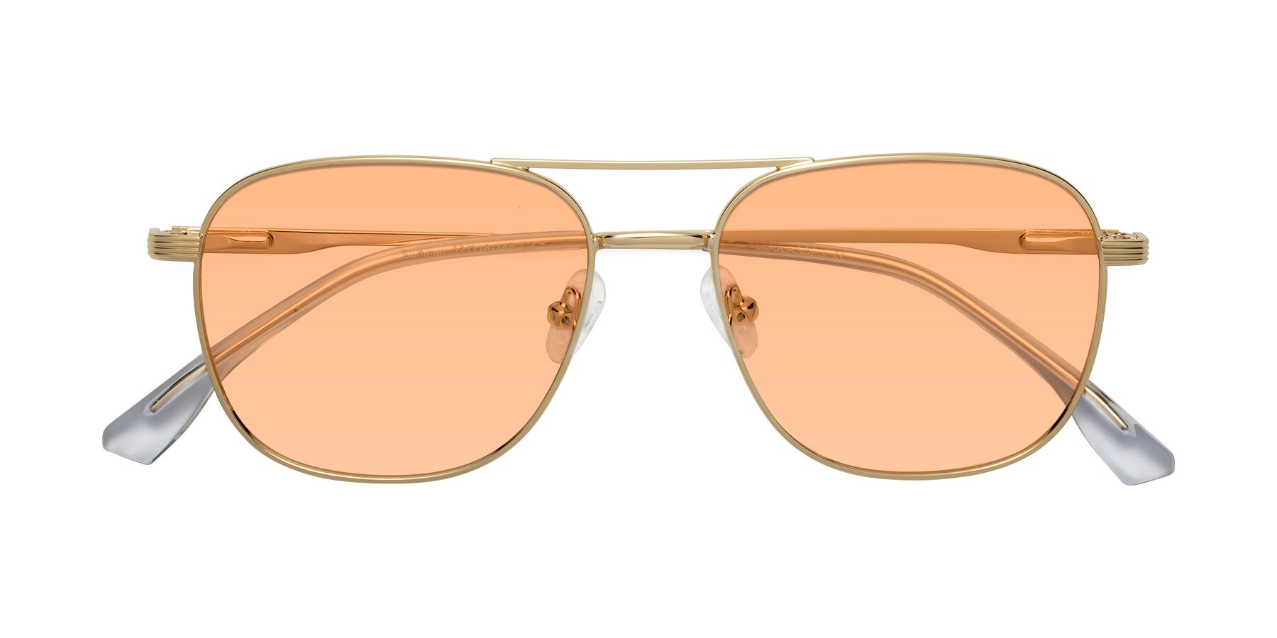 Folded Front of Summer in Gold with Light Orange Tinted Lenses