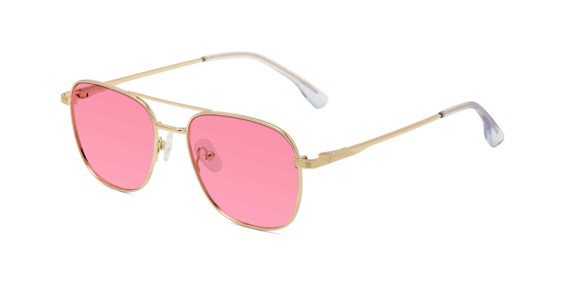 Angle of Summer in Gold with Pink Tinted Lenses