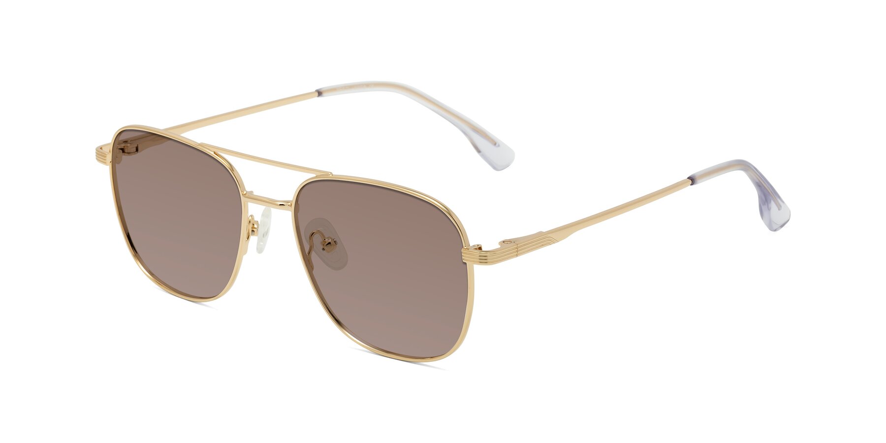 Angle of Summer in Gold with Medium Brown Tinted Lenses