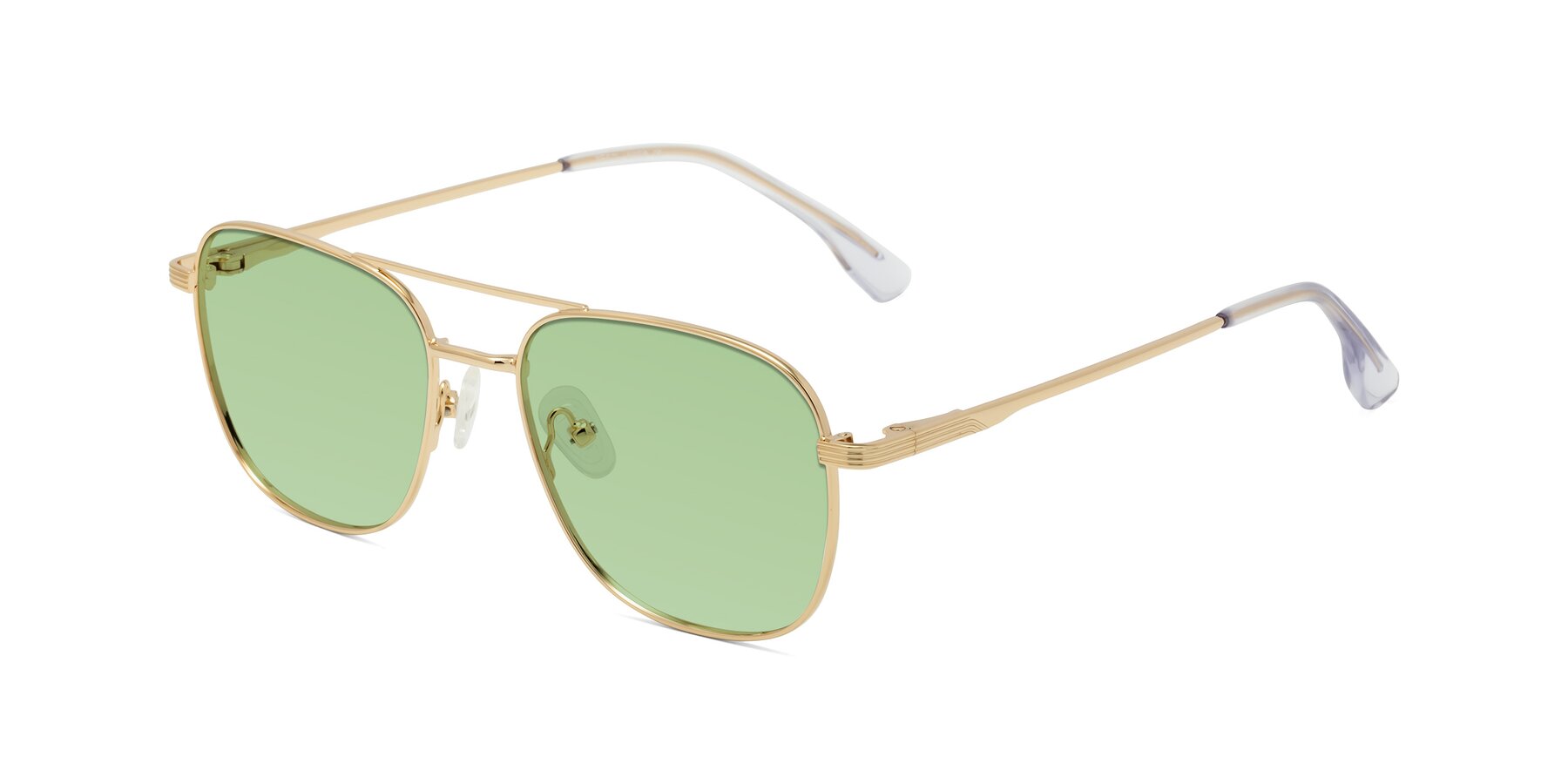 Angle of Summer in Gold with Medium Green Tinted Lenses