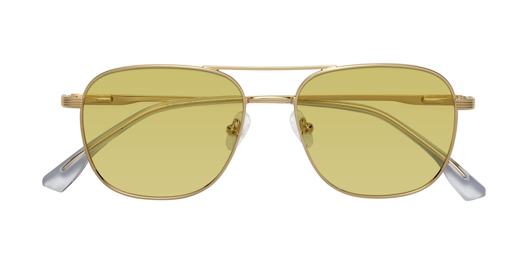 Folded Front of Summer in Gold with Medium Champagne Tinted Lenses