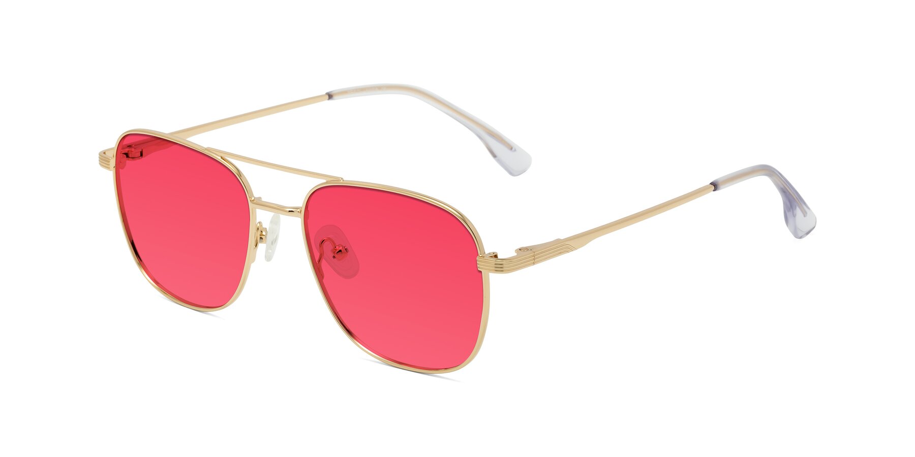 Angle of Summer in Gold with Red Tinted Lenses