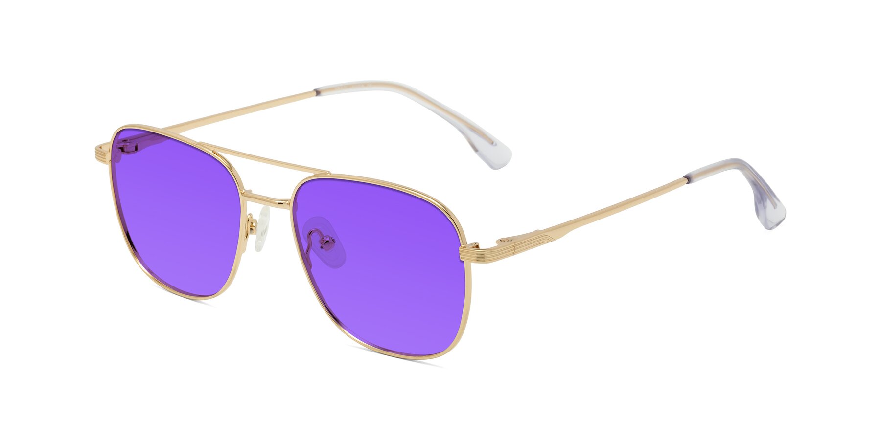 Angle of Summer in Gold with Purple Tinted Lenses