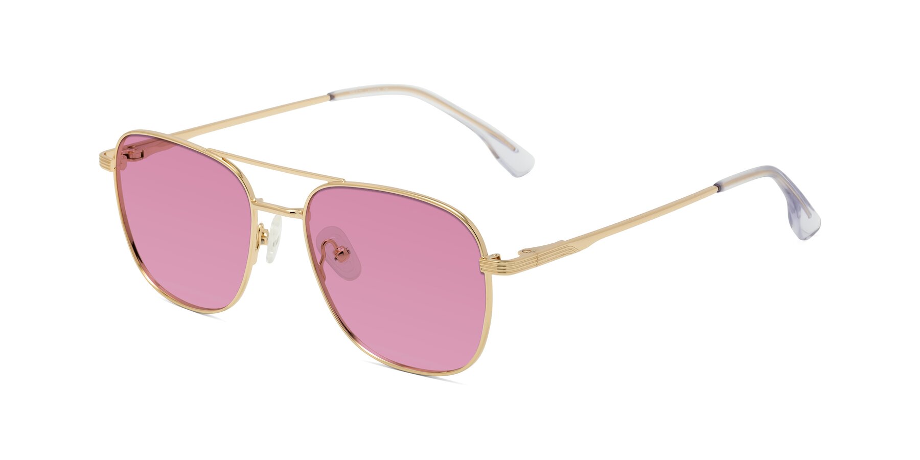 Angle of Summer in Gold with Medium Wine Tinted Lenses