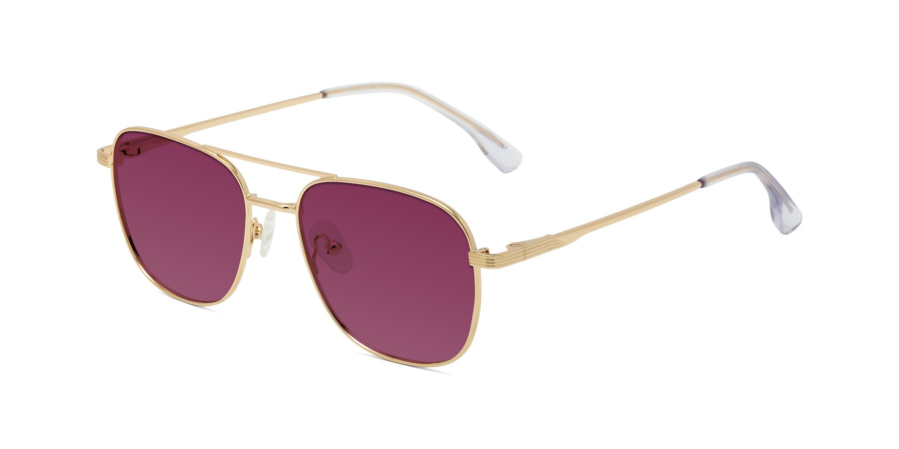 Angle of Summer in Gold with Wine Tinted Lenses