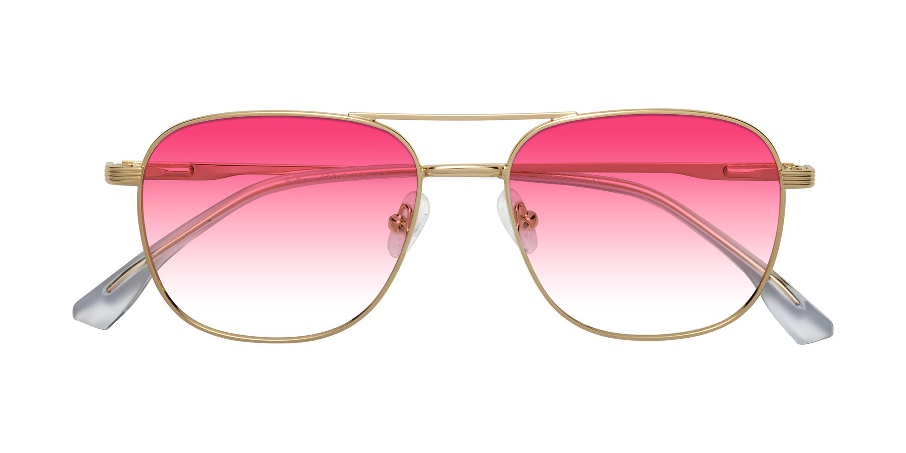 Folded Front of Summer in Gold with Pink Gradient Lenses