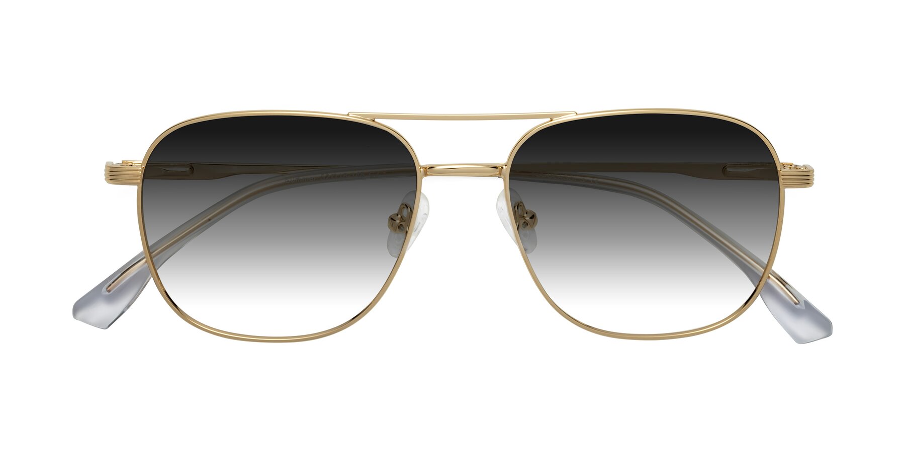 Folded Front of Summer in Gold with Gray Gradient Lenses