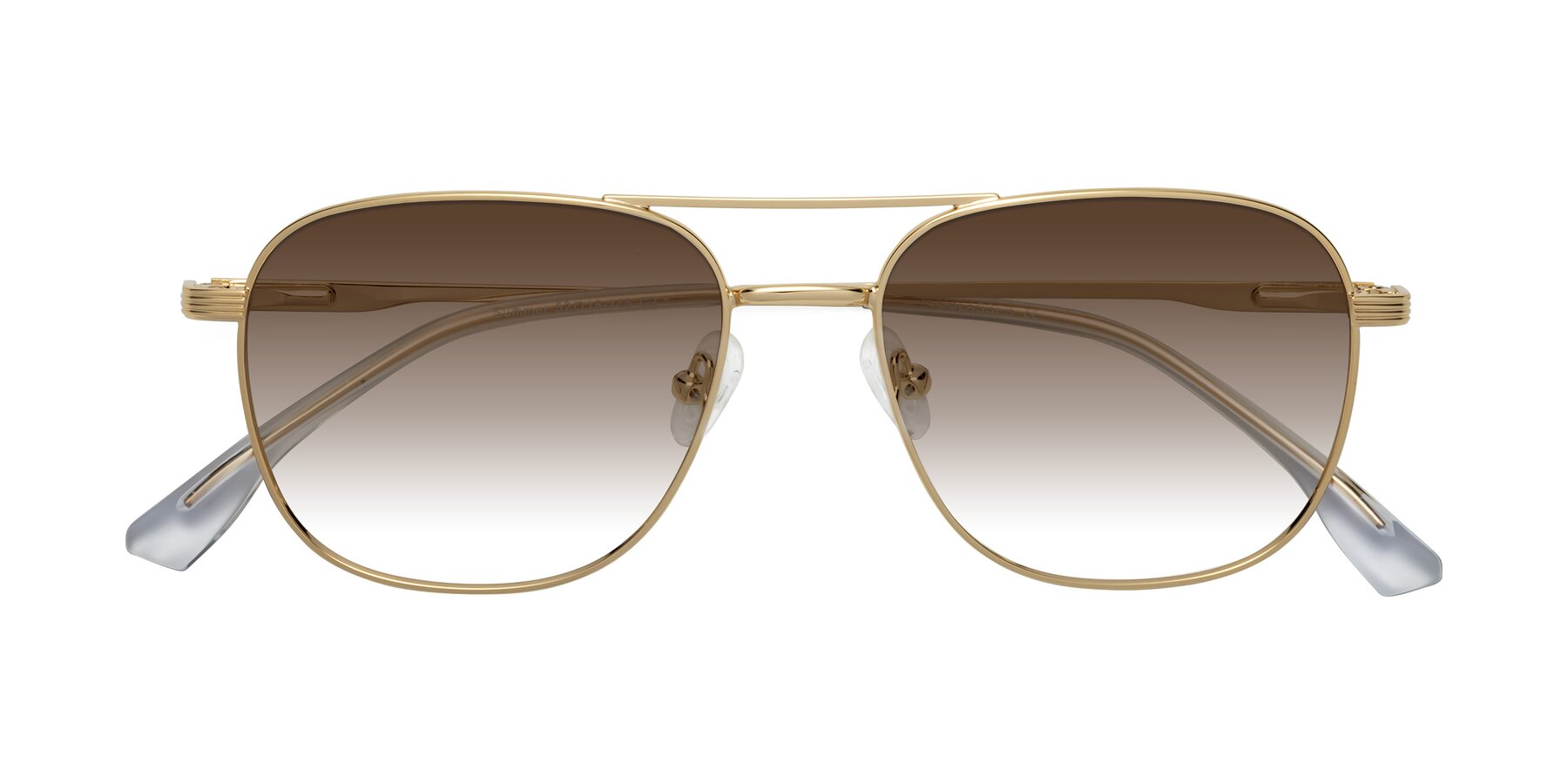 Folded Front of Summer in Gold with Brown Gradient Lenses