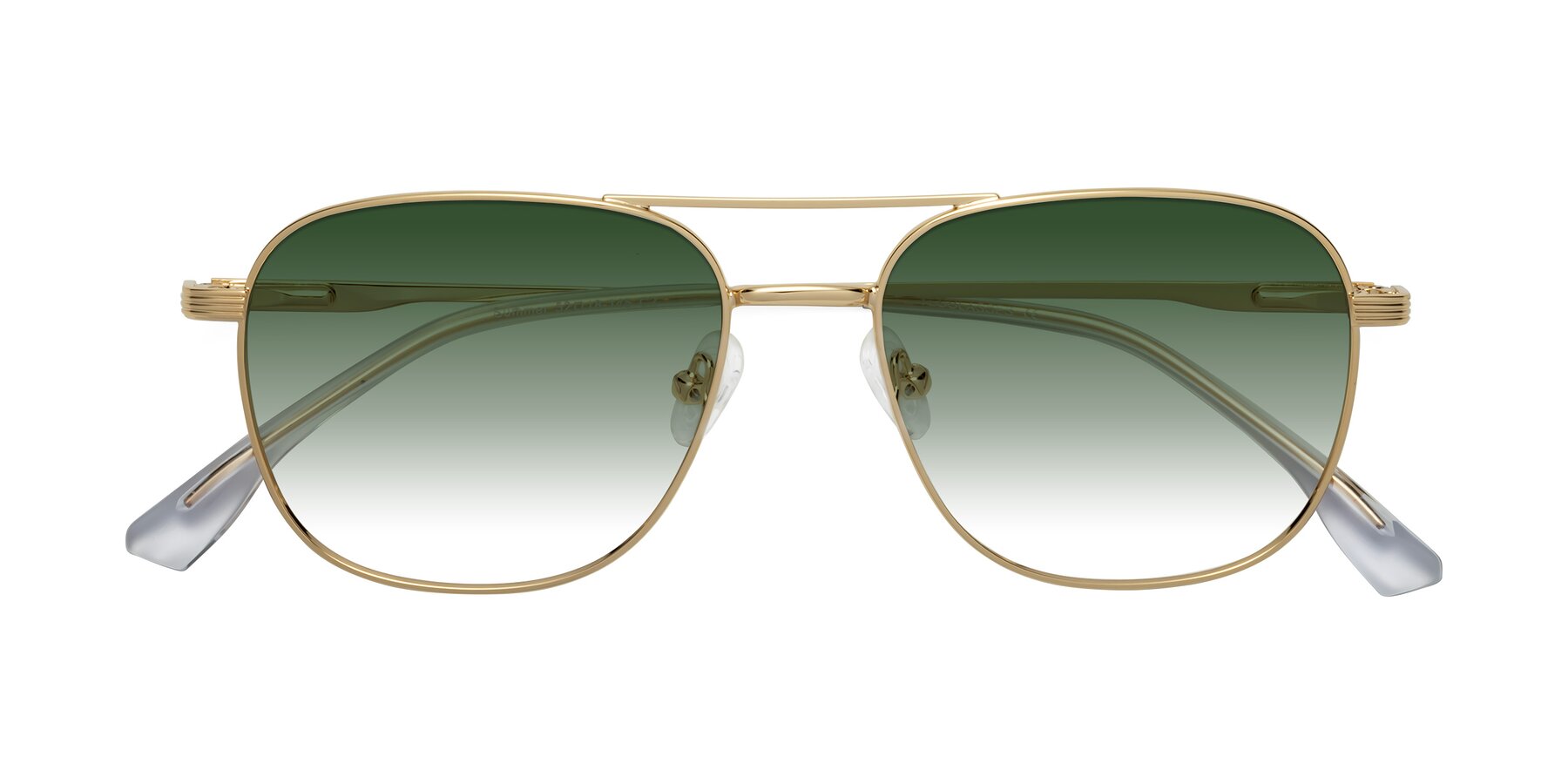 Folded Front of Summer in Gold with Green Gradient Lenses