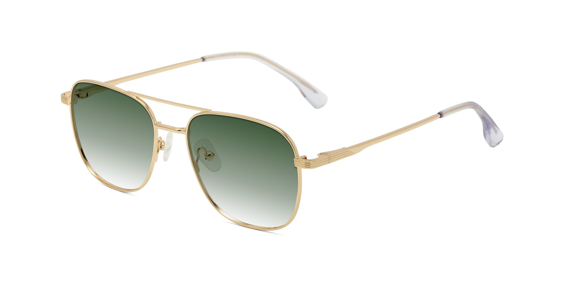 Angle of Summer in Gold with Green Gradient Lenses