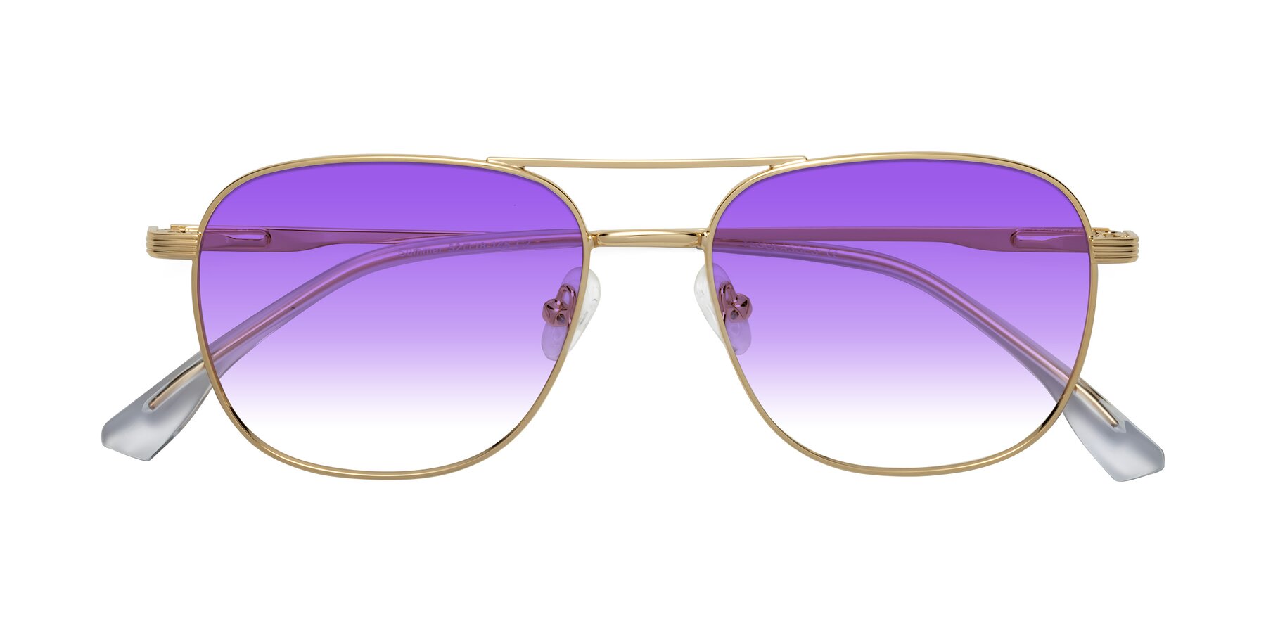 Folded Front of Summer in Gold with Purple Gradient Lenses