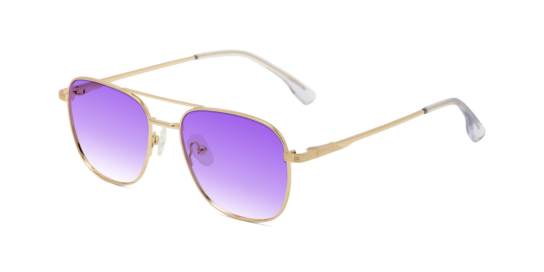 Angle of Summer in Gold with Purple Gradient Lenses