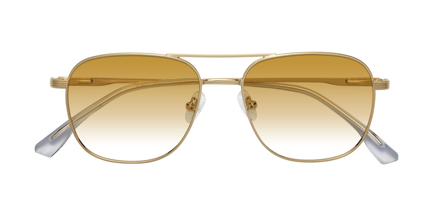 Folded Front of Summer in Gold with Champagne Gradient Lenses