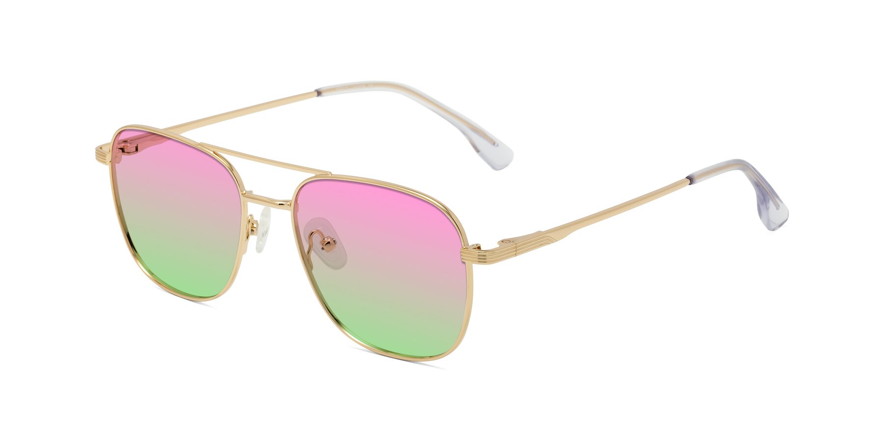 Angle of Summer in Gold with Pink / Green Gradient Lenses