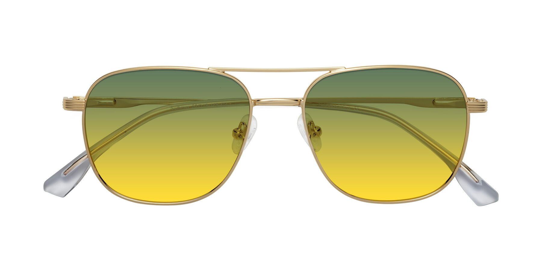 Folded Front of Summer in Gold with Green / Yellow Gradient Lenses