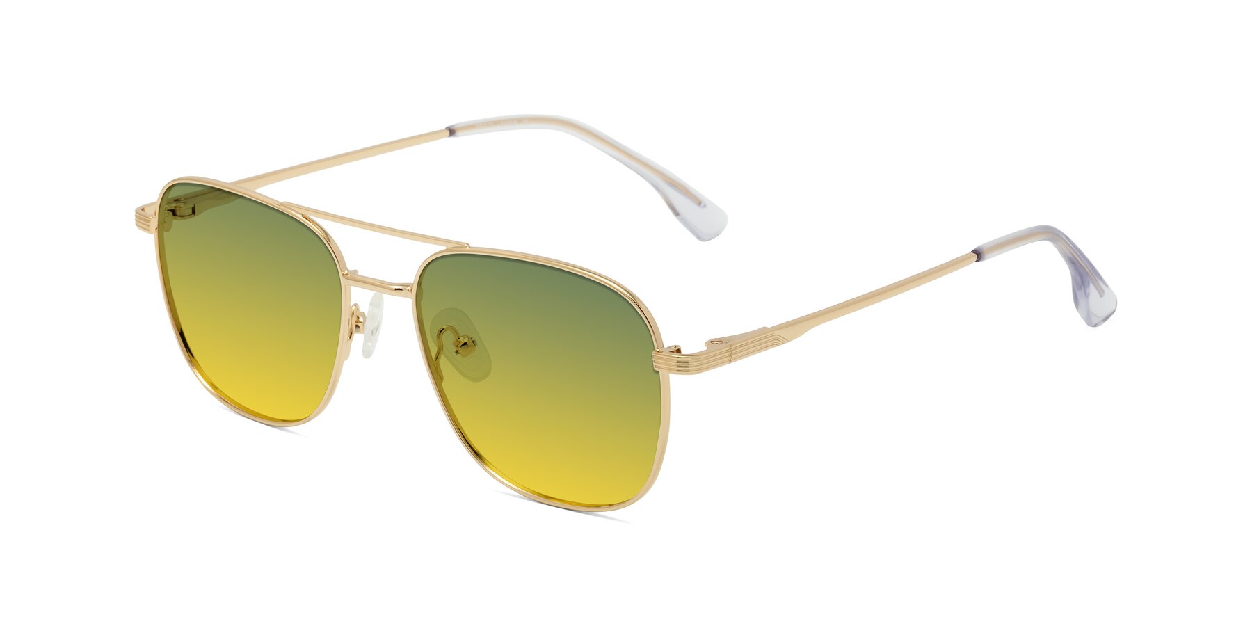 Angle of Summer in Gold with Green / Yellow Gradient Lenses