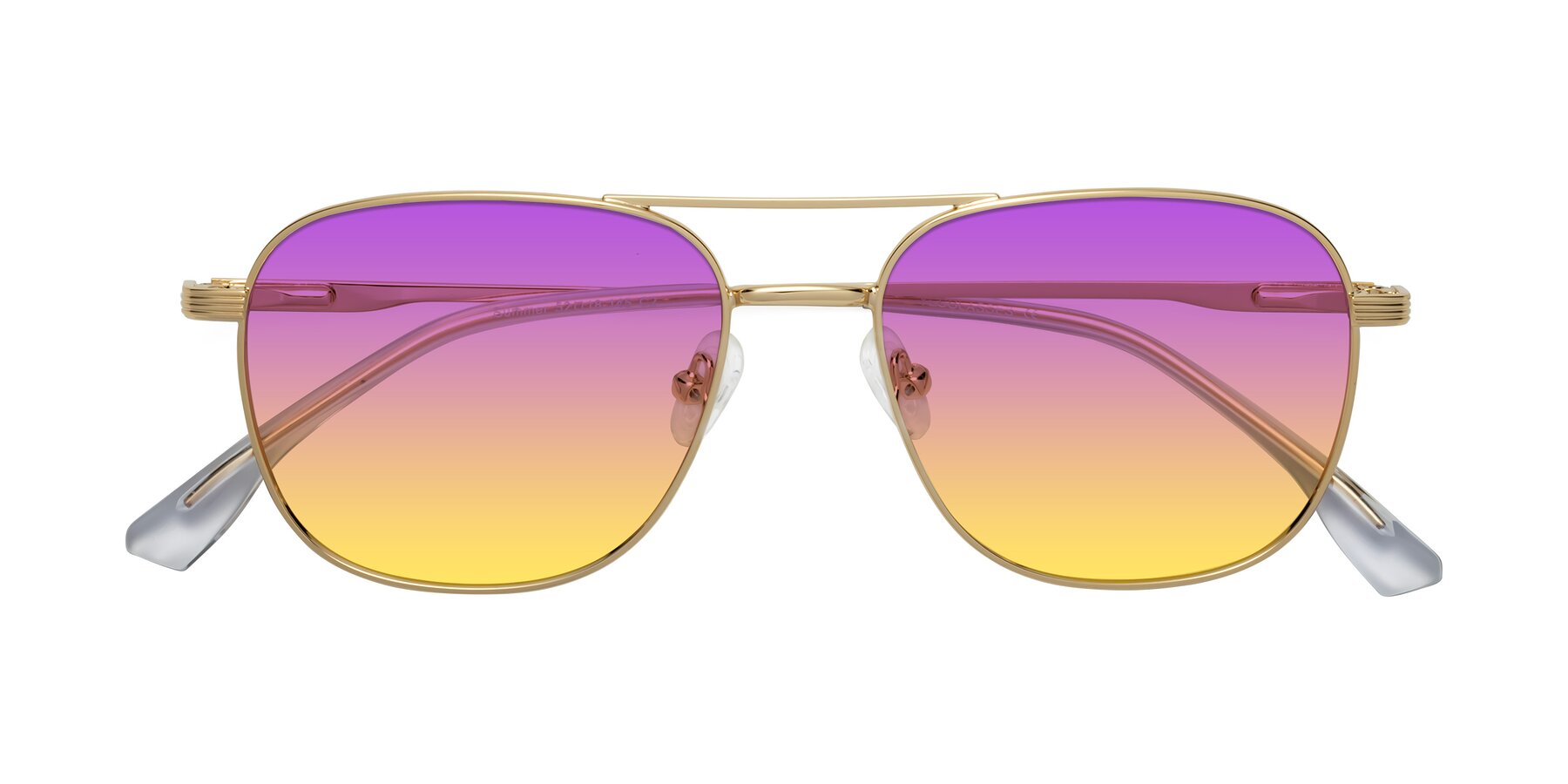 Folded Front of Summer in Gold with Purple / Yellow Gradient Lenses