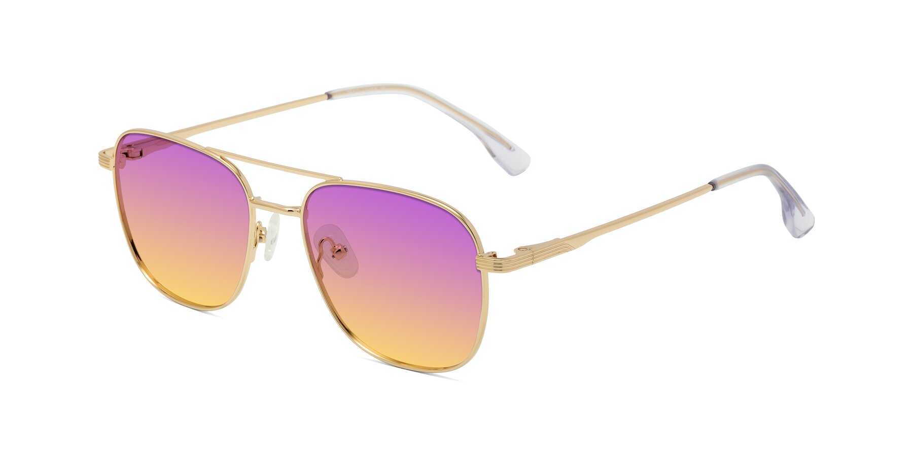 Angle of Summer in Gold with Purple / Yellow Gradient Lenses