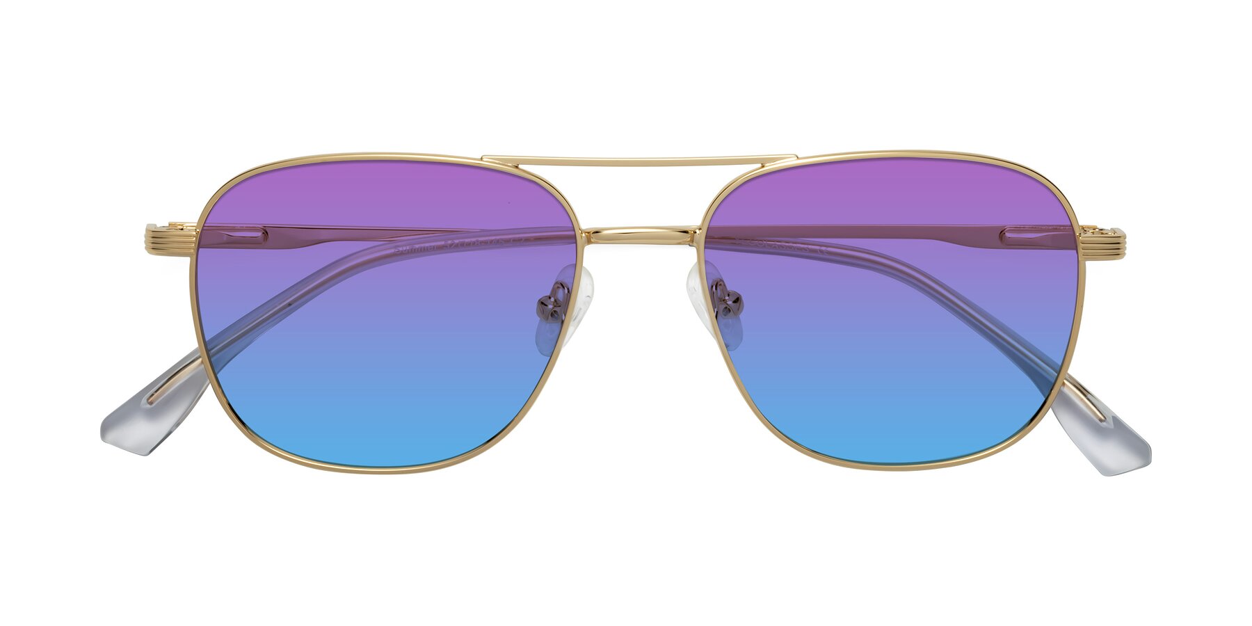 Folded Front of Summer in Gold with Purple / Blue Gradient Lenses