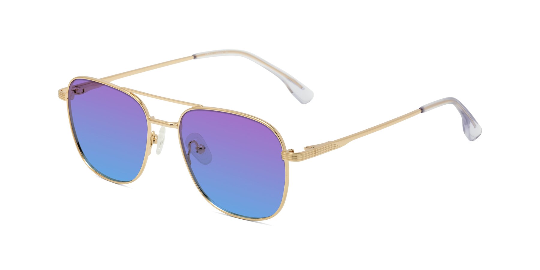 Angle of Summer in Gold with Purple / Blue Gradient Lenses