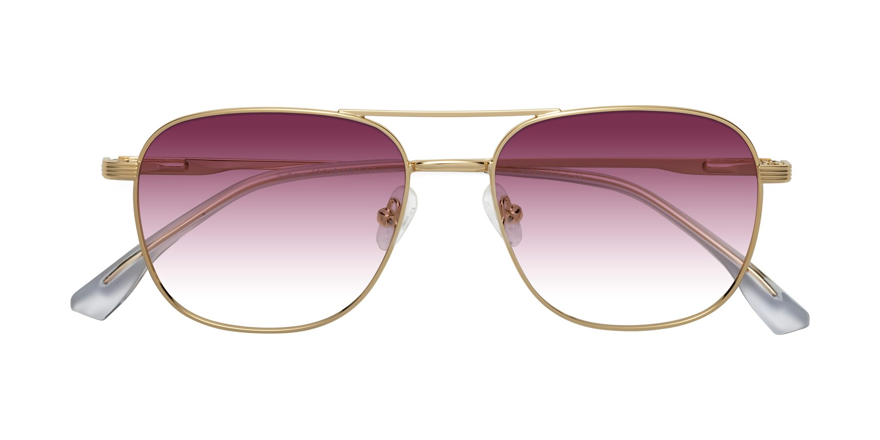 Folded Front of Summer in Gold with Wine Gradient Lenses