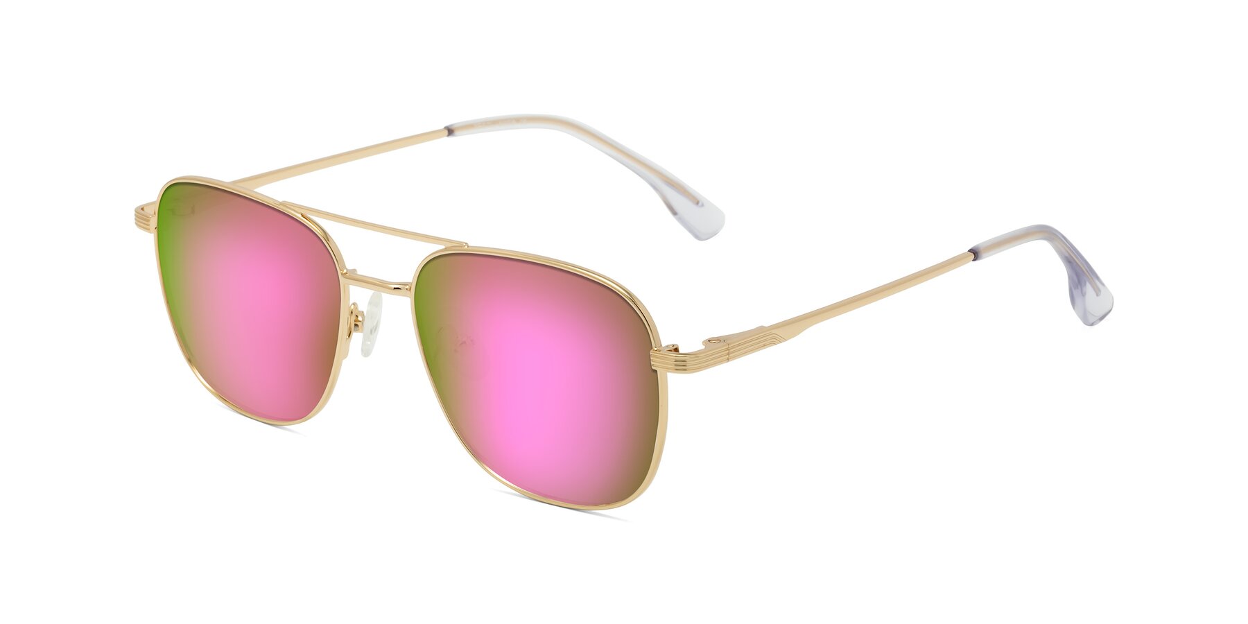 Angle of Summer in Gold with Pink Mirrored Lenses