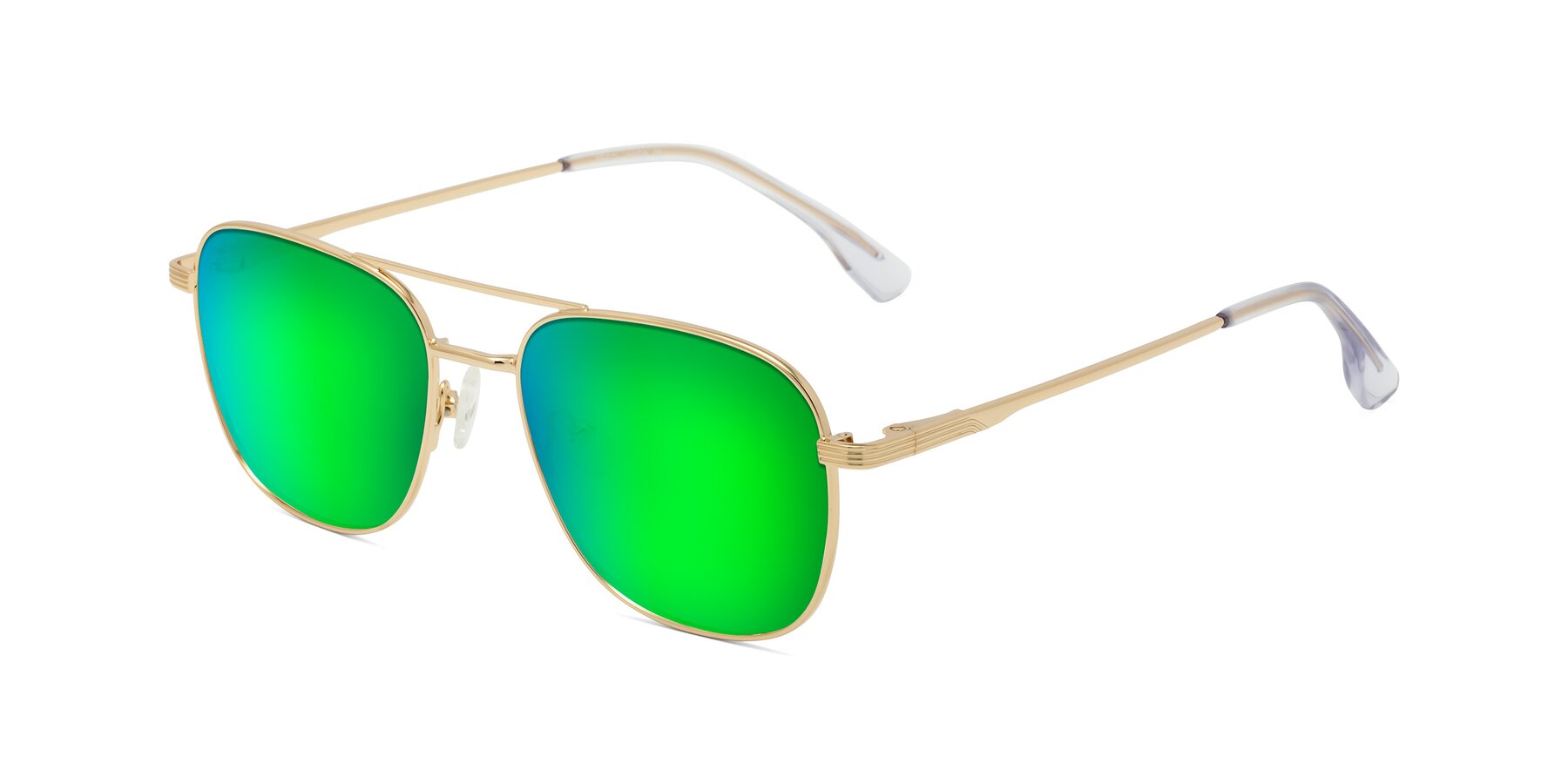 Angle of Summer in Gold with Green Mirrored Lenses