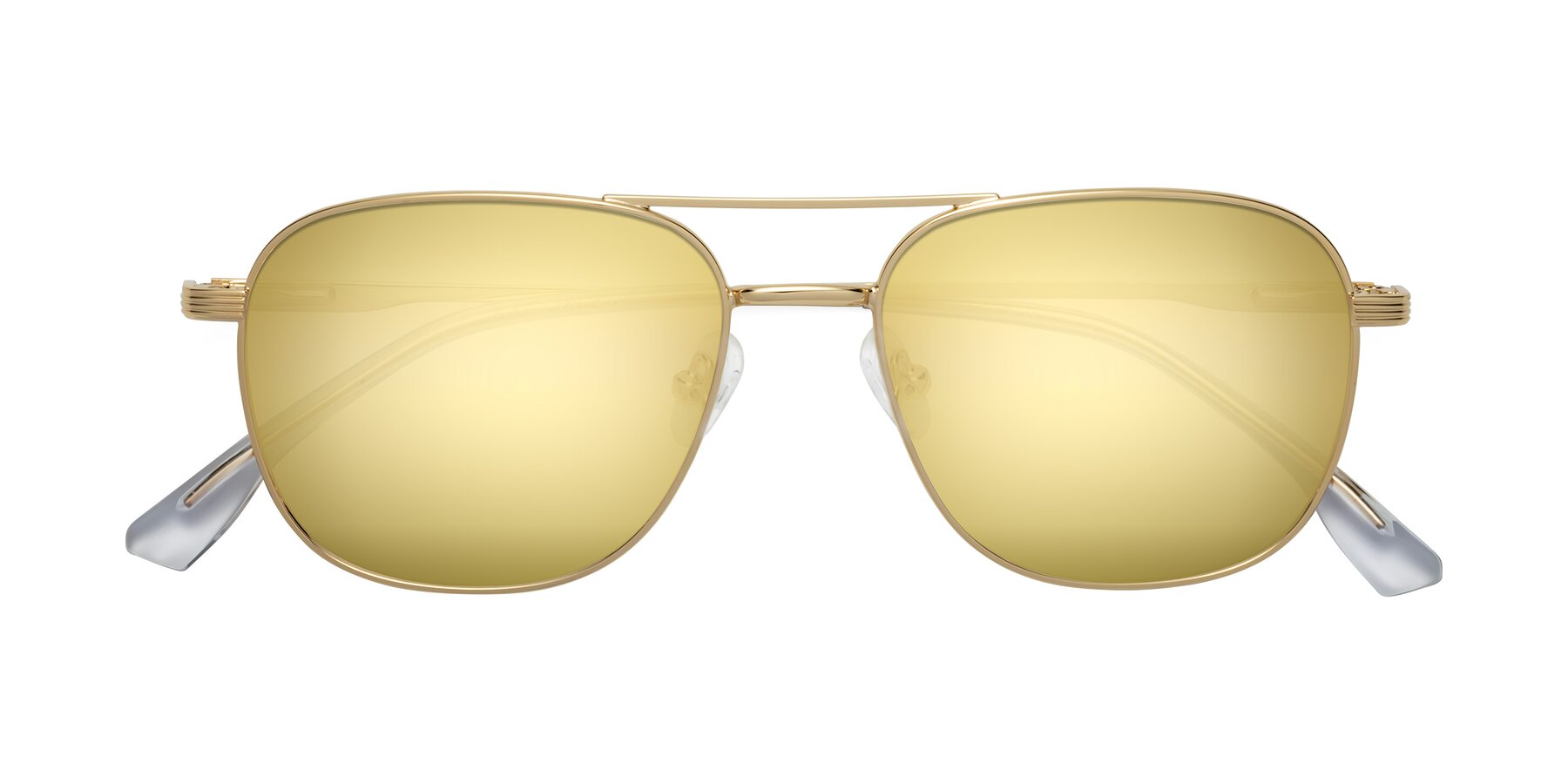 Folded Front of Summer in Gold with Gold Mirrored Lenses