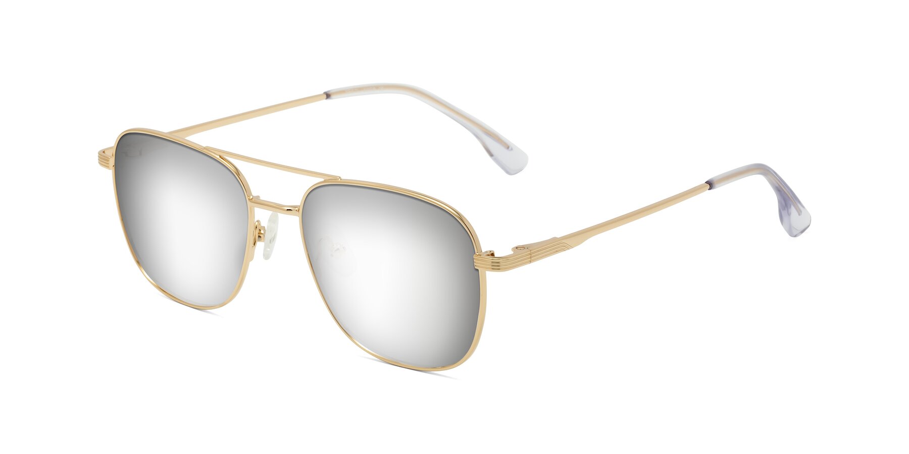 Angle of Summer in Gold with Silver Mirrored Lenses