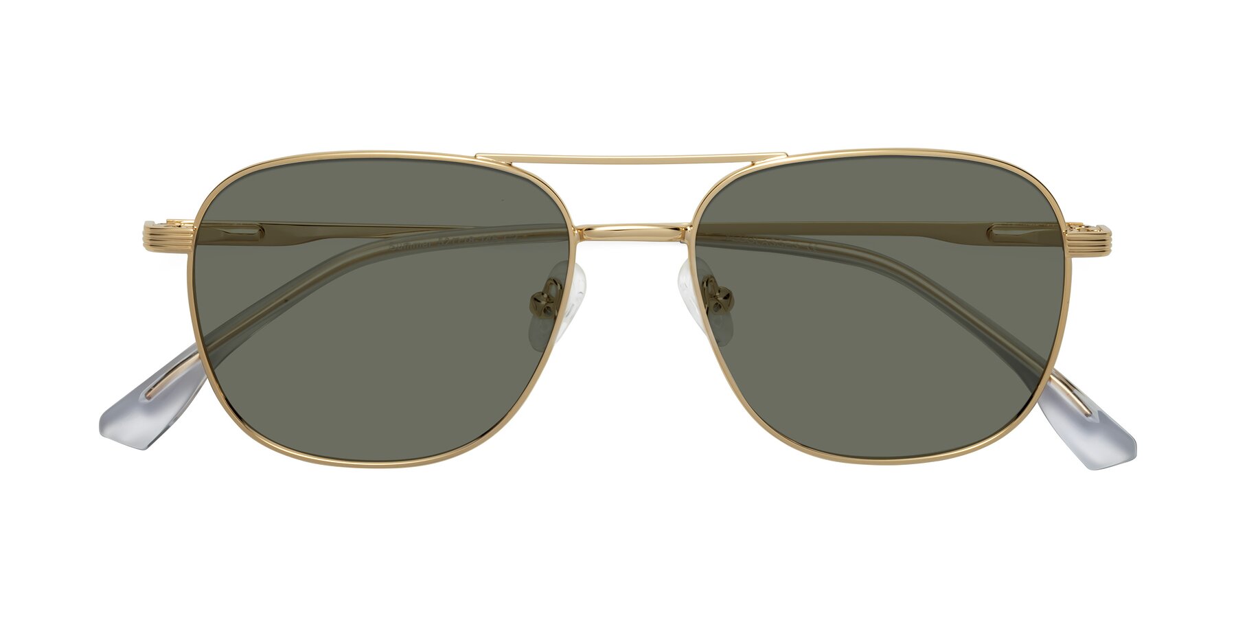 Folded Front of Summer in Gold with Gray Polarized Lenses