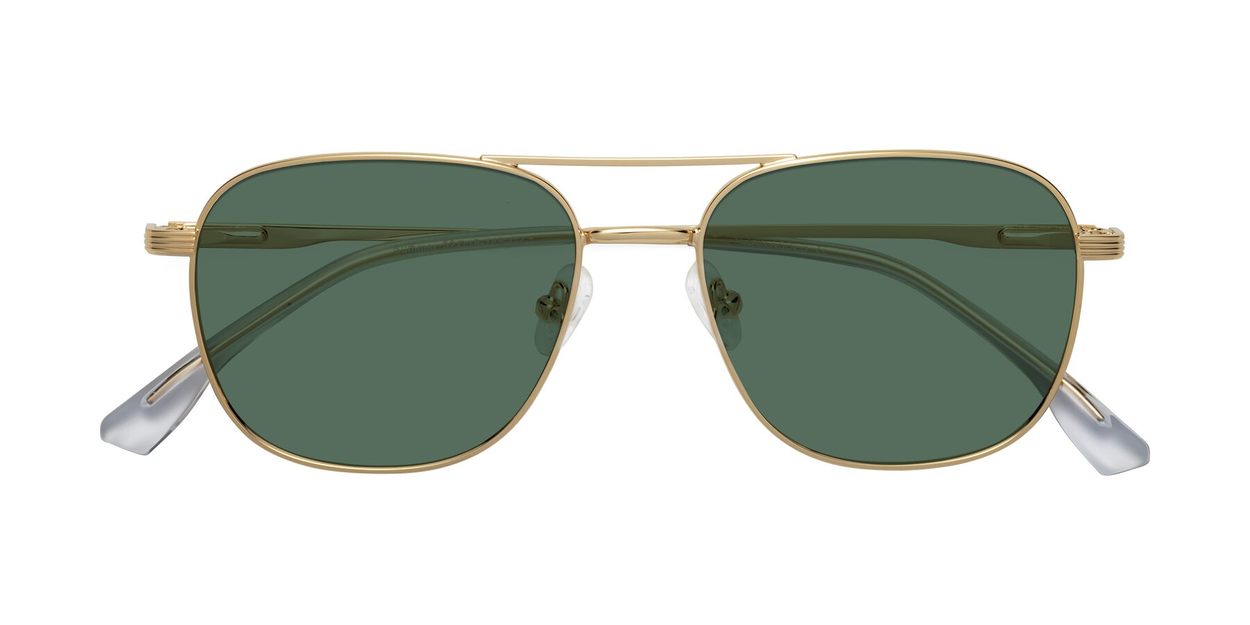 Folded Front of Summer in Gold with Green Polarized Lenses