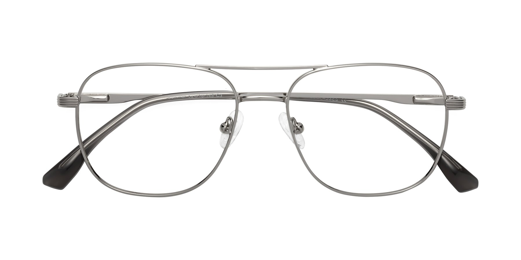 Folded Front of Summer in Silver with Clear Eyeglass Lenses