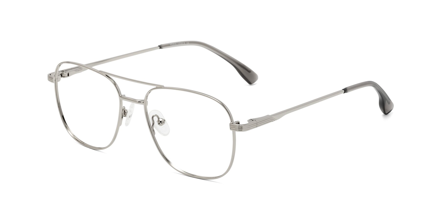 Angle of Summer in Silver with Clear Eyeglass Lenses